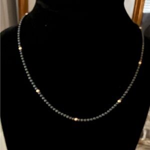 Elegant Black and 14k Gold Beaded Necklace